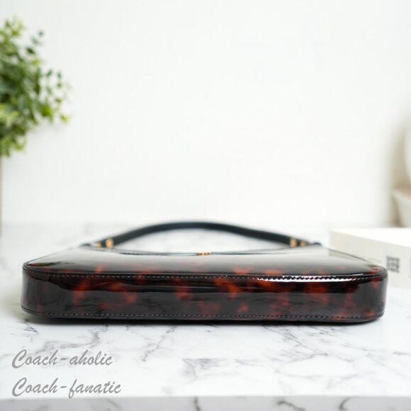 Tory Burch Emerson Tortoise Patent Leather Shoulder Bag 165969 - Picture 6 of 9